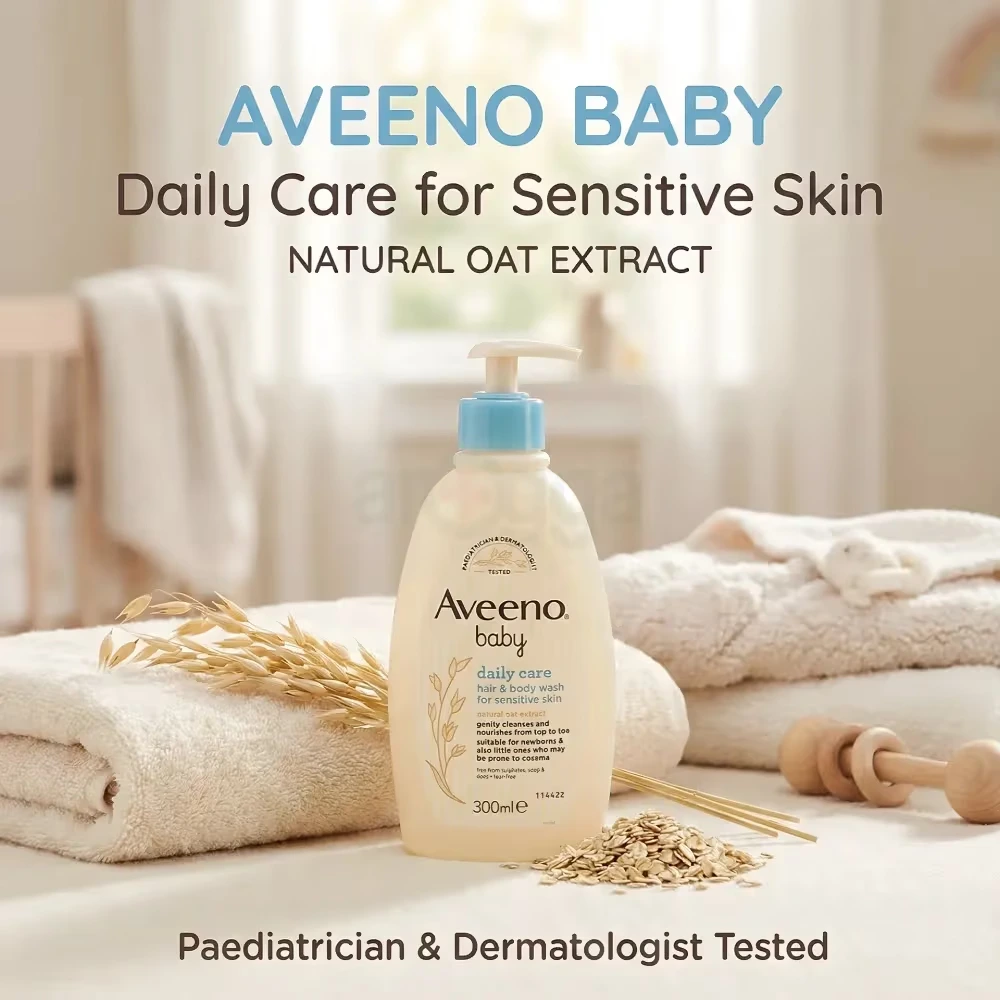 Aveeno Baby Daily Care Hair & Body Wash for Sensitive Skin 300ml Aveeno Hair & Body Wash 300ml - Image 1